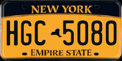 NY license plate HGC5080