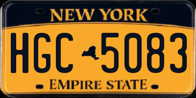 NY license plate HGC5083