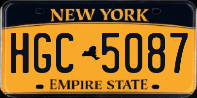 NY license plate HGC5087