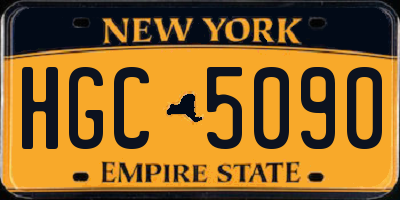 NY license plate HGC5090