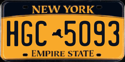 NY license plate HGC5093