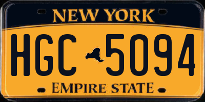 NY license plate HGC5094