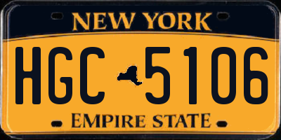 NY license plate HGC5106