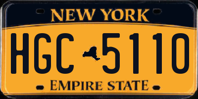 NY license plate HGC5110