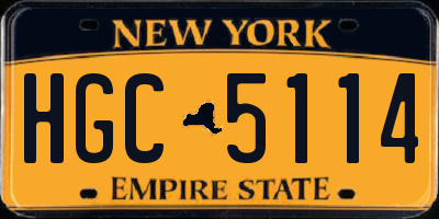 NY license plate HGC5114