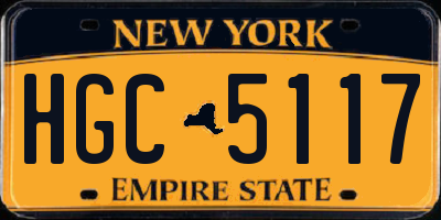 NY license plate HGC5117