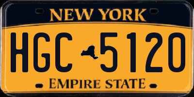 NY license plate HGC5120