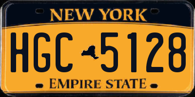 NY license plate HGC5128