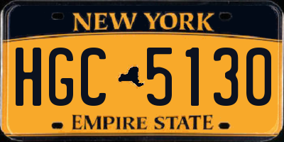 NY license plate HGC5130
