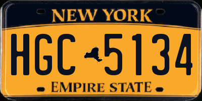 NY license plate HGC5134