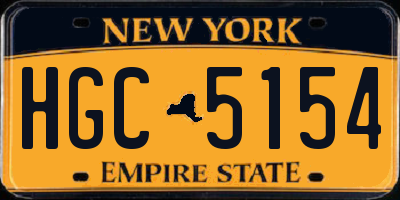 NY license plate HGC5154