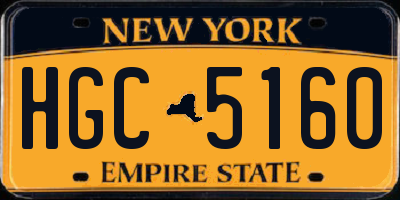 NY license plate HGC5160