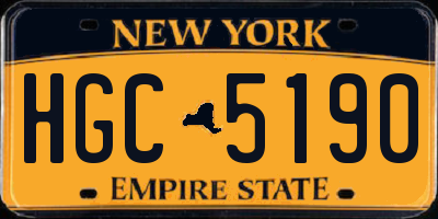 NY license plate HGC5190