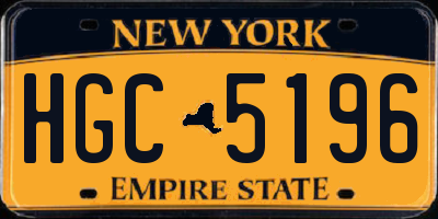 NY license plate HGC5196