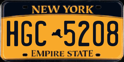 NY license plate HGC5208