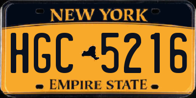 NY license plate HGC5216