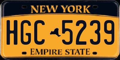 NY license plate HGC5239