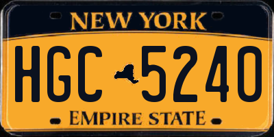 NY license plate HGC5240