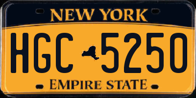 NY license plate HGC5250