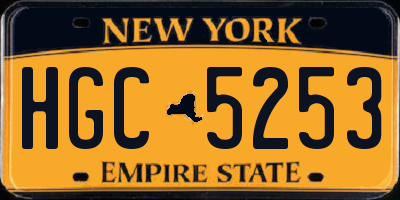 NY license plate HGC5253