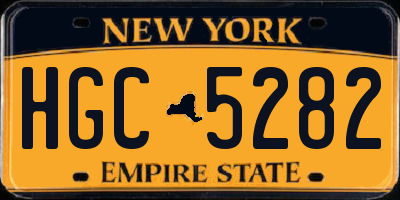 NY license plate HGC5282