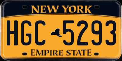 NY license plate HGC5293