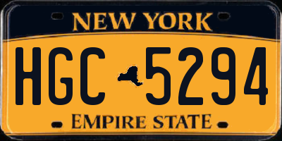 NY license plate HGC5294