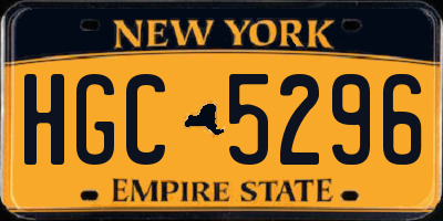 NY license plate HGC5296