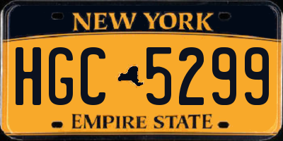 NY license plate HGC5299