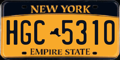 NY license plate HGC5310