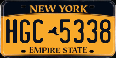 NY license plate HGC5338