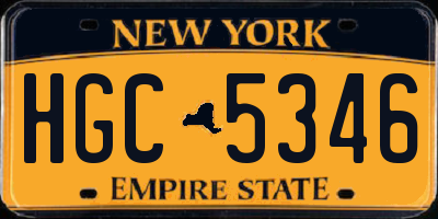 NY license plate HGC5346