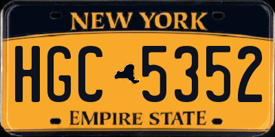 NY license plate HGC5352