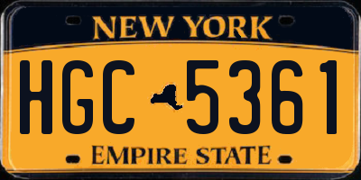 NY license plate HGC5361