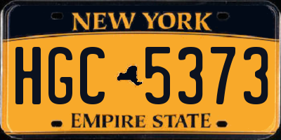 NY license plate HGC5373
