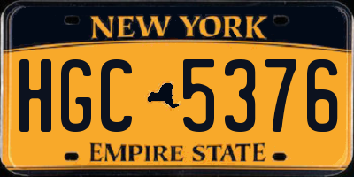 NY license plate HGC5376