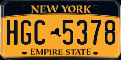 NY license plate HGC5378