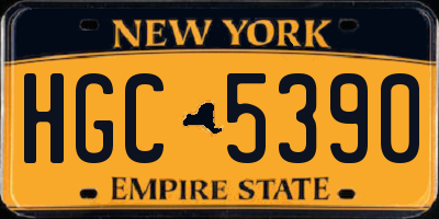 NY license plate HGC5390
