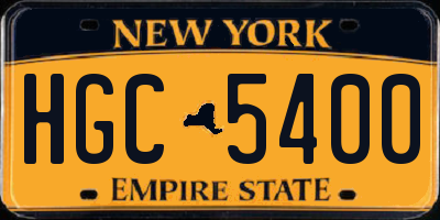 NY license plate HGC5400