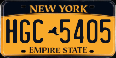 NY license plate HGC5405