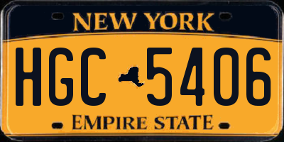 NY license plate HGC5406