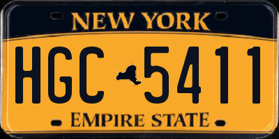 NY license plate HGC5411