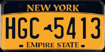 NY license plate HGC5413