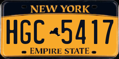 NY license plate HGC5417