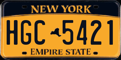 NY license plate HGC5421