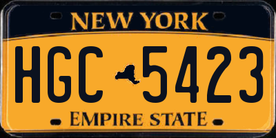NY license plate HGC5423