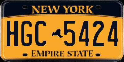 NY license plate HGC5424