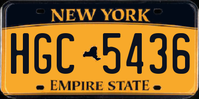 NY license plate HGC5436