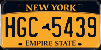 NY license plate HGC5439