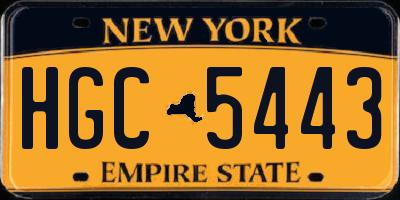 NY license plate HGC5443